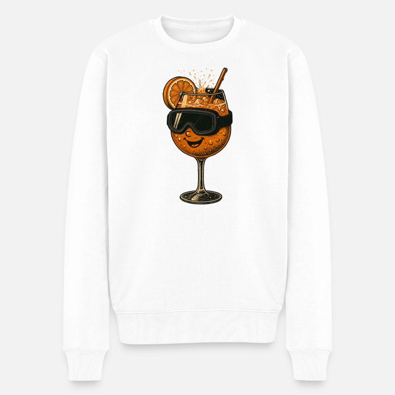 Skibrille Cocktail - Männer Premium Bio Pullover - Weiß
