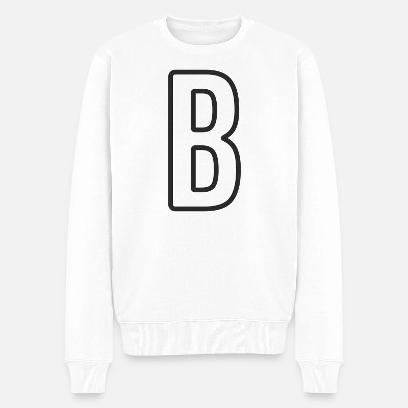Buchstabe B Typodesign - Männer Premium Bio Pullover - Weiß