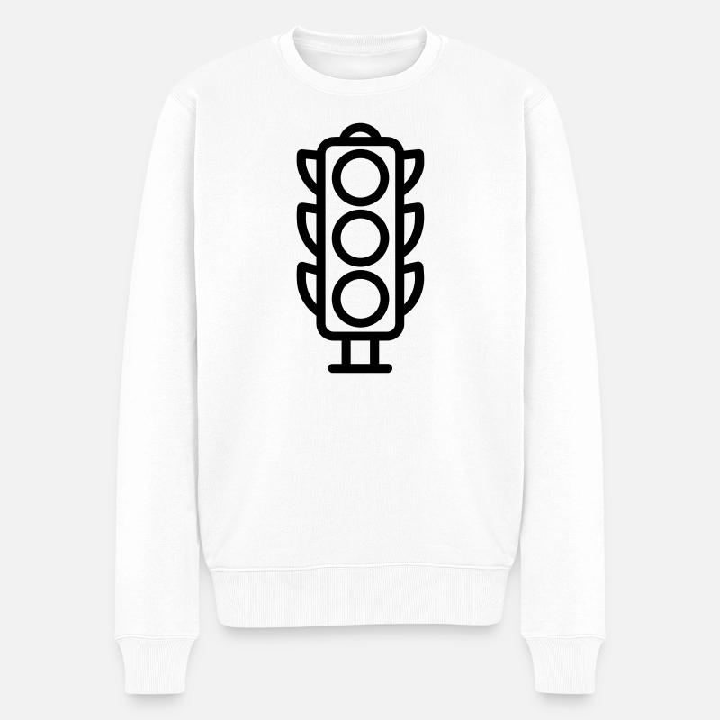 Feuer - Männer Premium Bio Pullover - Weiß