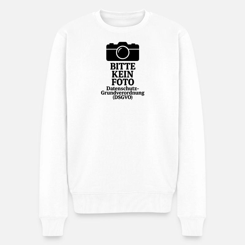 Datenschutzhinweis DSGVO bitte nicht fotografieren - Männer Premium Bio Pullover - Weiß
