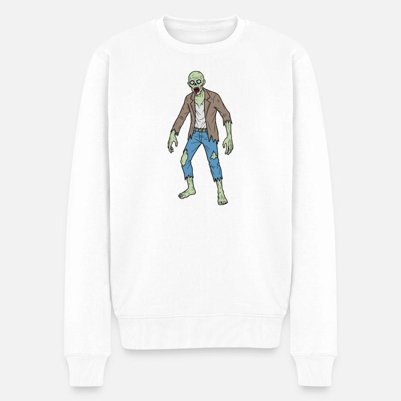 Ragged Zombie-Stil Illustration - Männer Premium Bio Pullover - Weiß