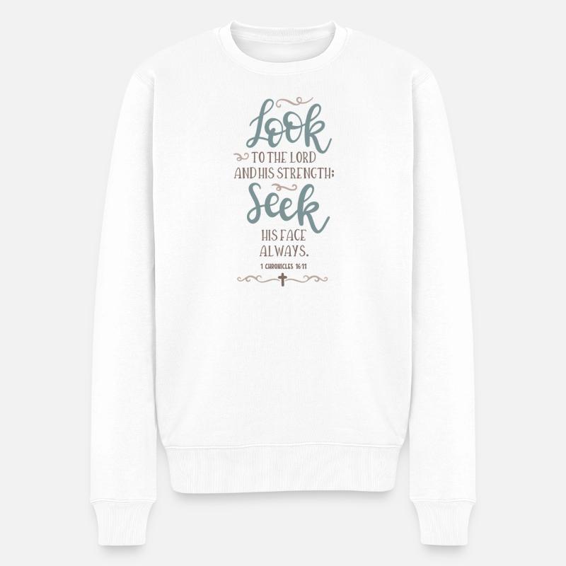 Cherche sa force - Pull Premium bio Homme - blanc