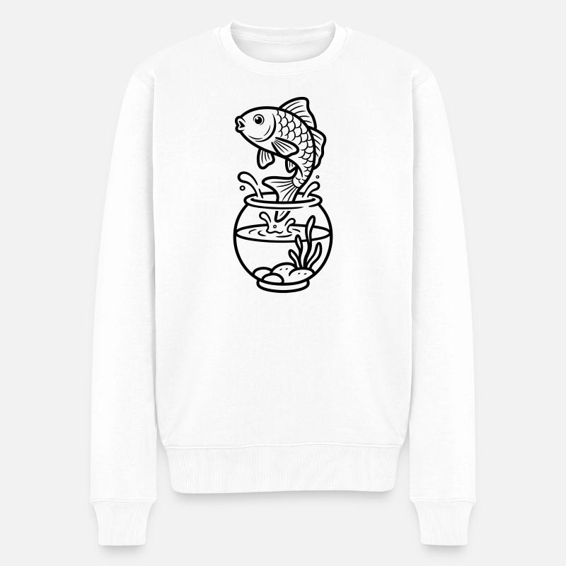 Poisson rouge - Pull Premium bio Homme - blanc