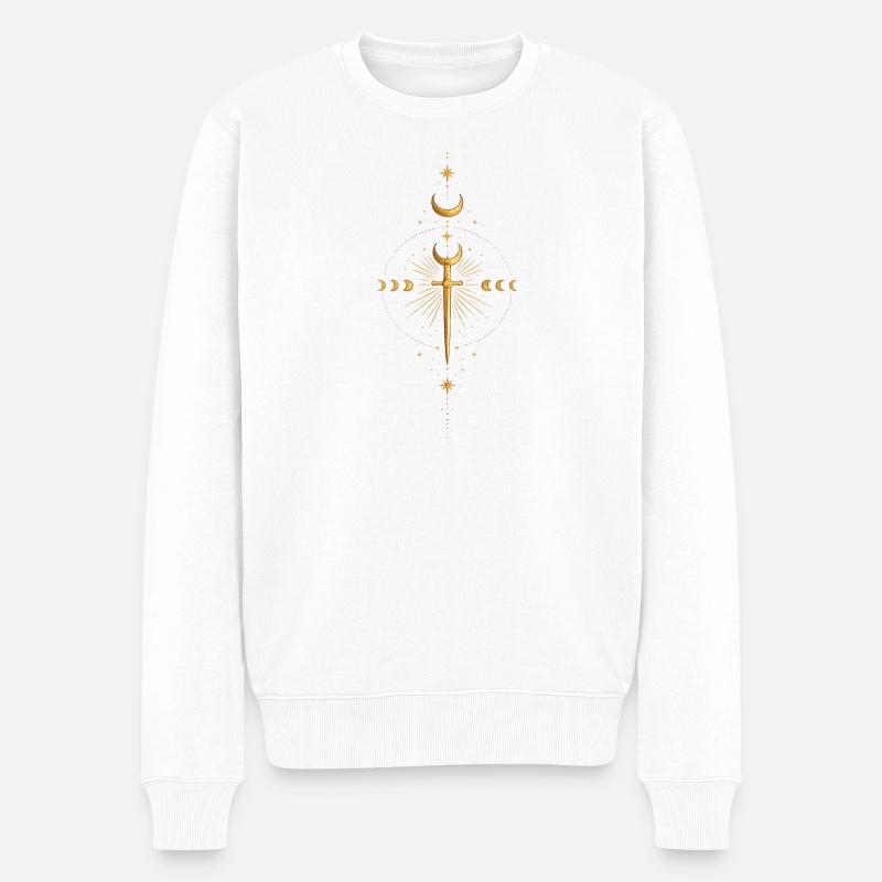 Goldenes Sternschwert - Männer Premium Bio Pullover - Weiß