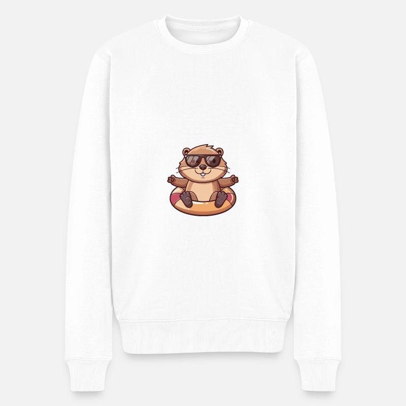 Castor Bande dessinée Cool - Pull Premium bio Homme - blanc