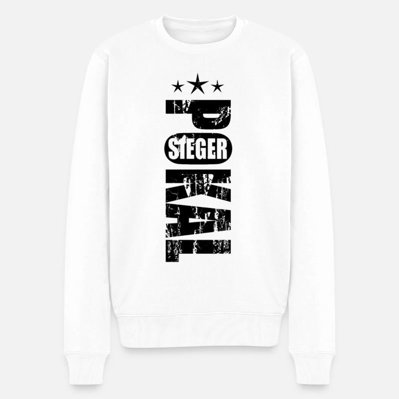 Pokalsieger 2025 - Männer Premium Bio Pullover - Weiß