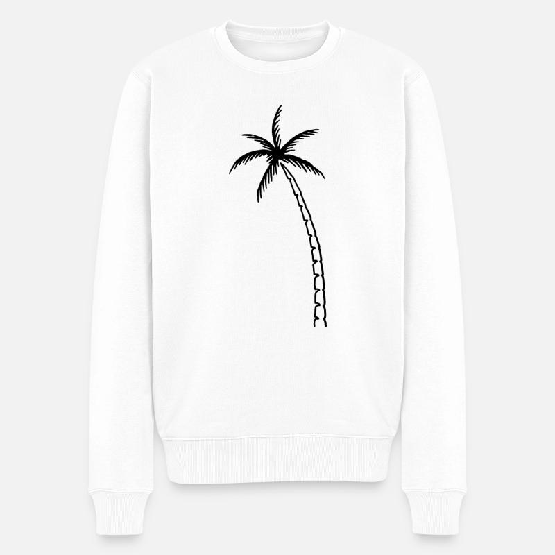 Palme Palm - Männer Premium Bio Pullover - Weiß