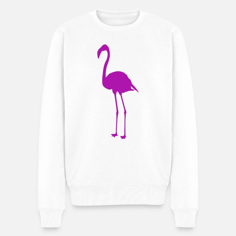 Flamingo - Männer Premium Bio Pullover - Weiß