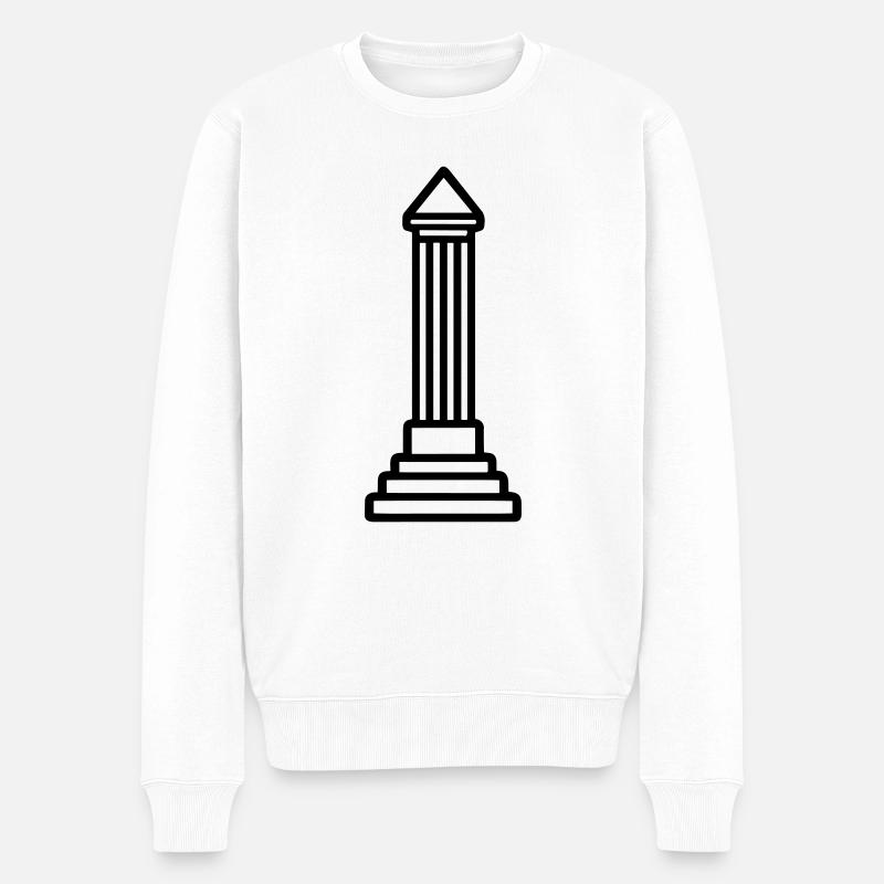 Obelisk - Männer Premium Bio Pullover - Weiß