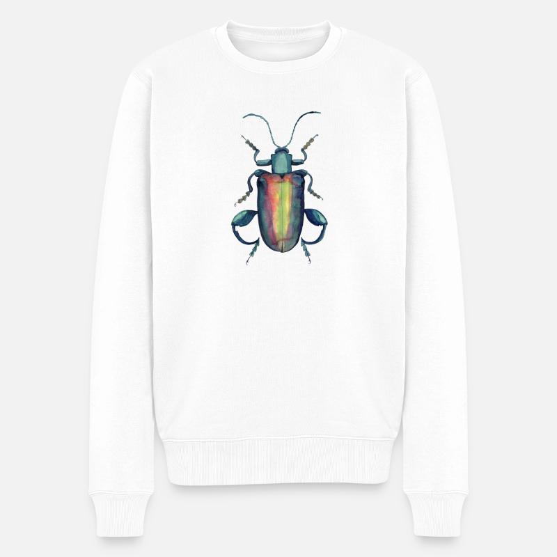 kaefer mit kräftigen Oberschenkeln - Männer Premium Bio Pullover - Weiß