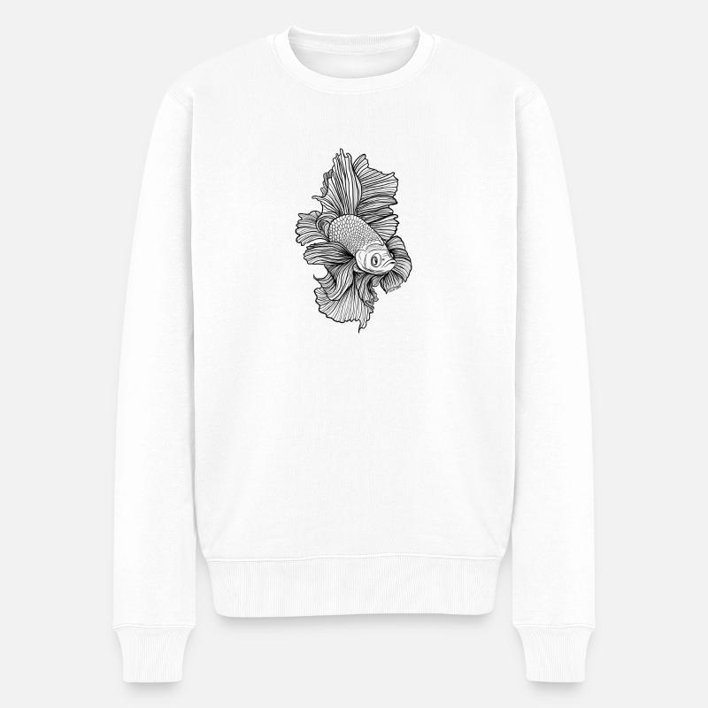 Betta Fisch - Männer Premium Bio Pullover - Weiß