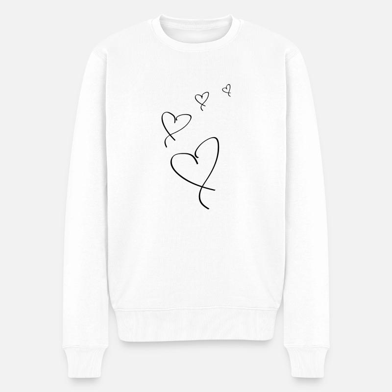 Cœurs qui volent - Pull Premium bio Homme - blanc