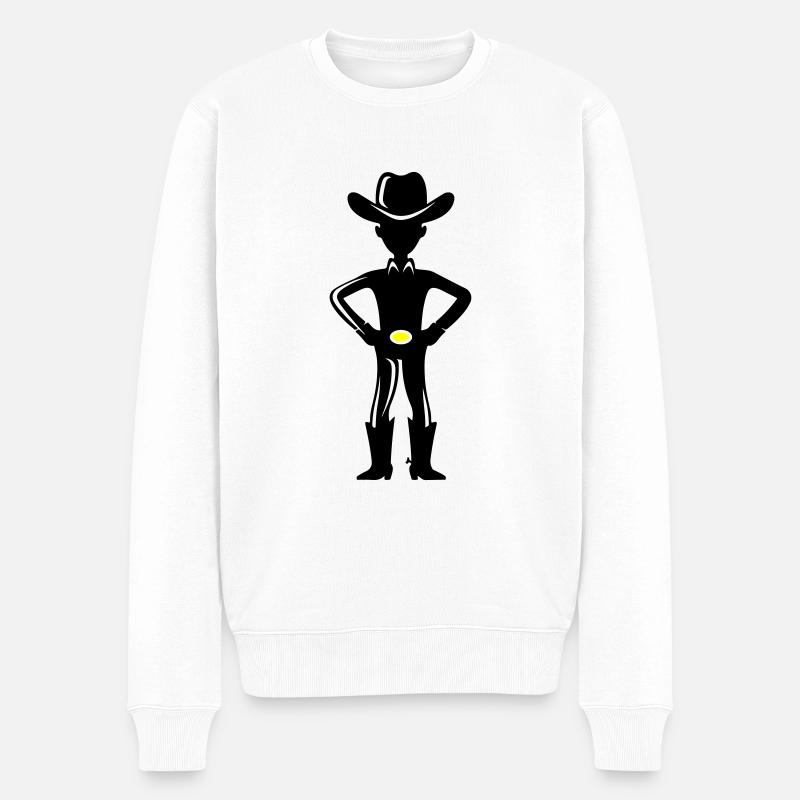 Cow-boy - Pull Premium bio Homme - blanc