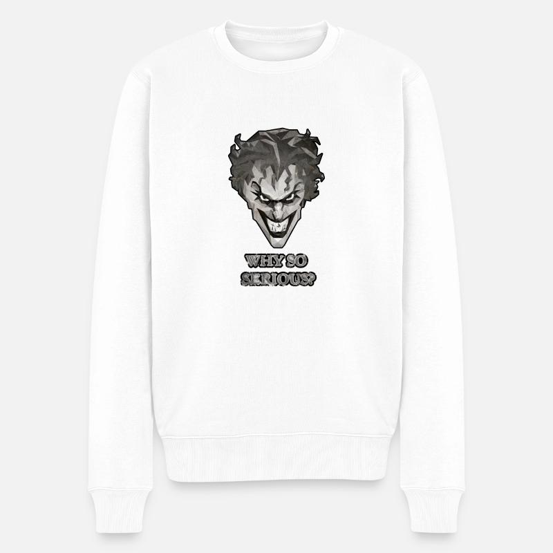 Joker Why So Serious? Spruch - Männer Premium Bio Pullover - Weiß