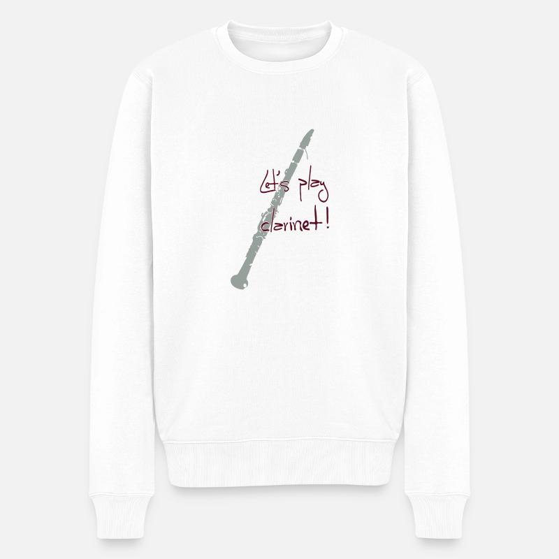 Klarinette spielen - Männer Premium Bio Pullover - Weiß