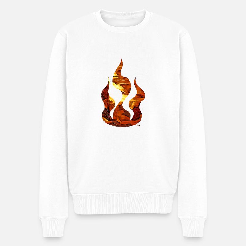 Lagerfeuer - Männer Premium Bio Pullover - Weiß