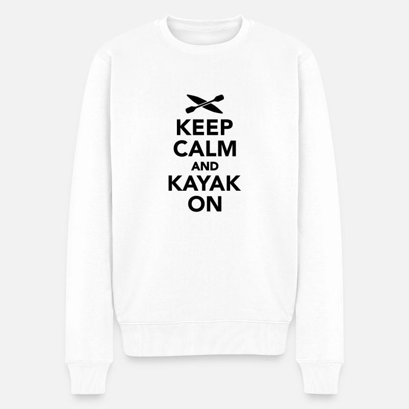 Kajak - Männer Premium Bio Pullover - Weiß