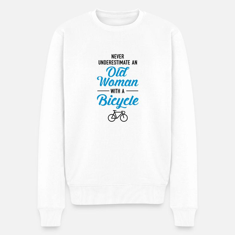 Old Woman - Bicycle - Pull Premium bio Homme - blanc