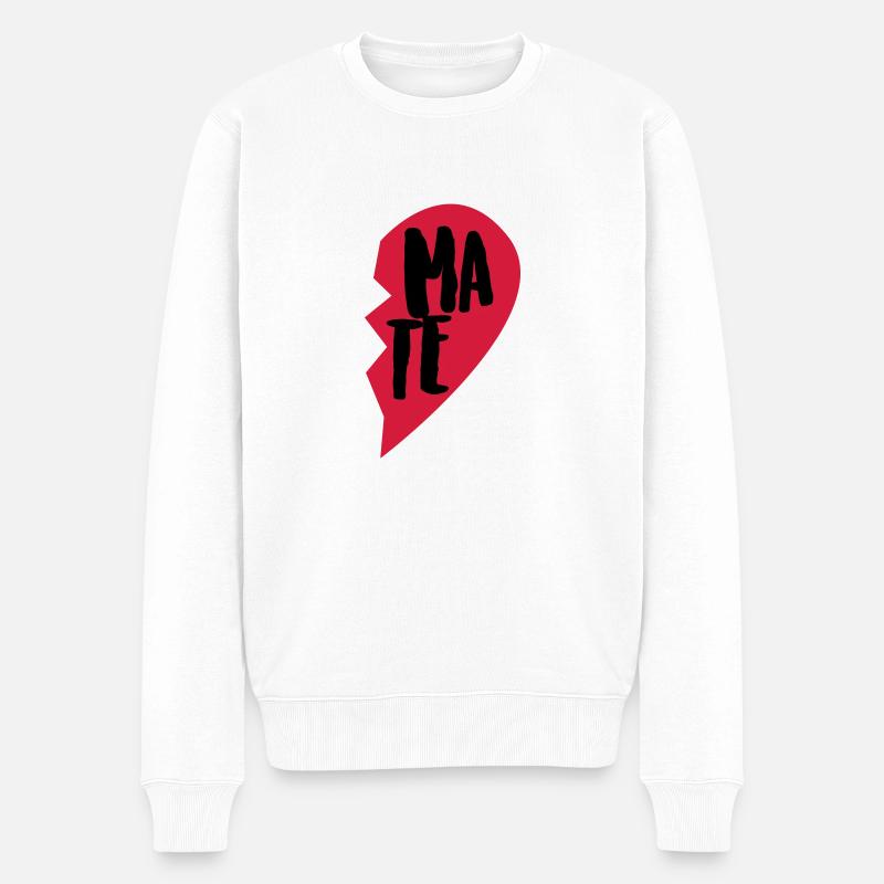 Soul Mate Couple Shirt - Männer Premium Bio Pullover - Weiß