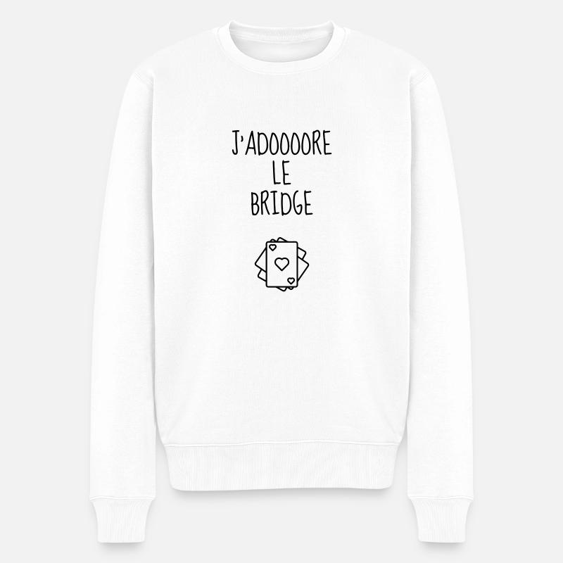 bridge / bridgeur / bridgeuse / cartes - Pull Premium bio Homme - blanc
