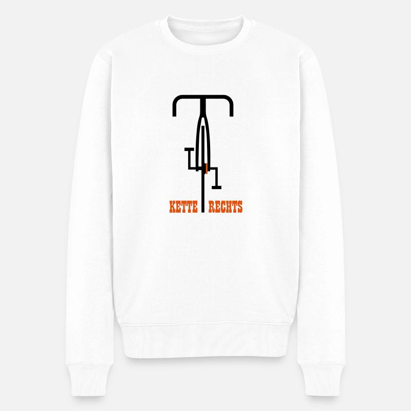 Kette rechts - Männer Premium Bio Pullover - Weiß