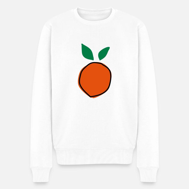Aprikosenfrucht2 c3 - Männer Premium Bio Pullover - Weiß