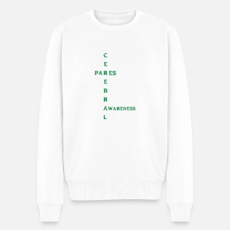 Conscience de la paralysie cérébrale - Pull Premium bio Homme - blanc