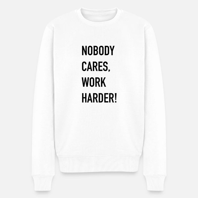 NOBODY CARES - Männer Premium Bio Pullover - Weiß