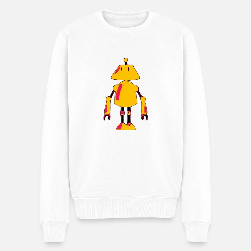 Boto der kleine Roboter - Männer Premium Bio Pullover - Weiß