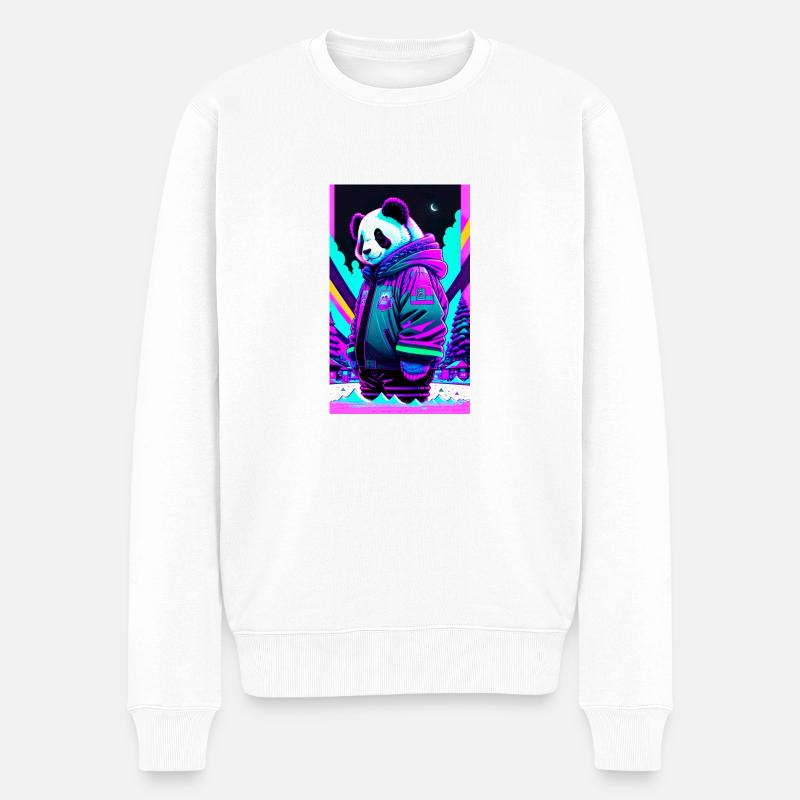 Panda casual - Männer Premium Bio Pullover - Weiß