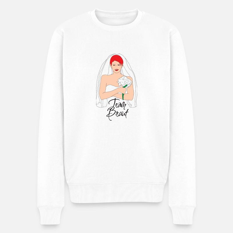 team braut rot 2 - Männer Premium Bio Pullover - Weiß