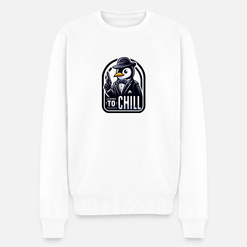 Licensed to Chill - Männer Premium Bio Pullover - Weiß
