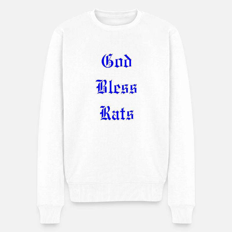 GodBlessRats - Männer Premium Bio Pullover - Weiß