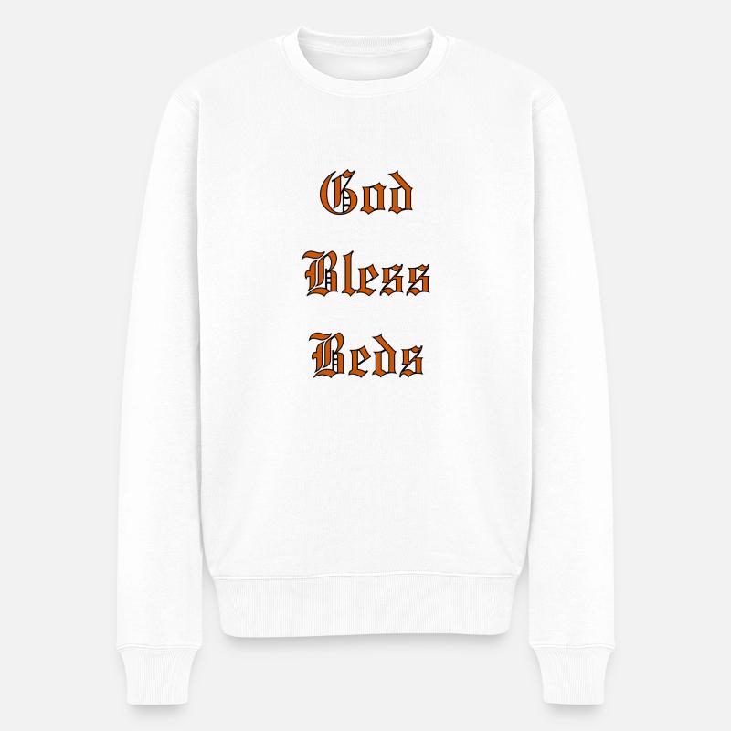 GodBlessBeds - Männer Premium Bio Pullover - Weiß