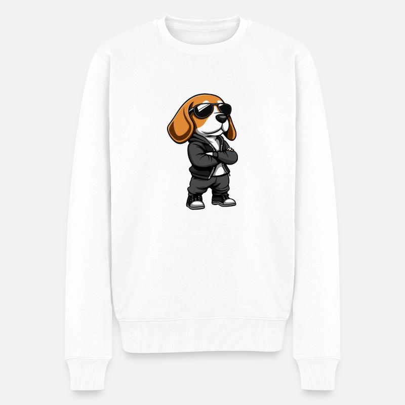 Bande dessinée chien teckel - Pull Premium bio Homme - blanc