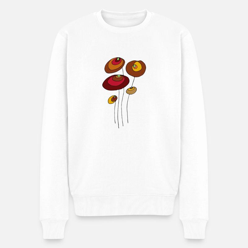 Blumen - Männer Premium Bio Pullover - Weiß