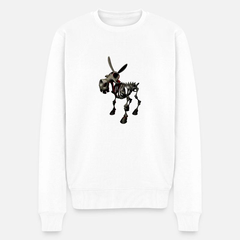 Höllen Esel - Donkey from hell - Männer Premium Bio Pullover - Weiß