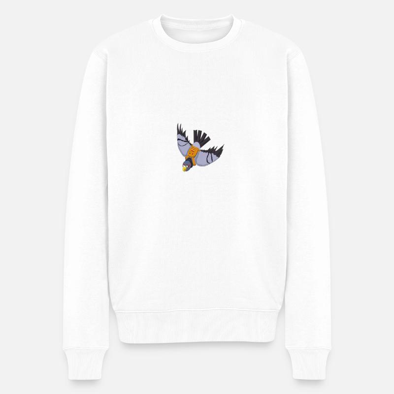 Taube - Männer Premium Bio Pullover - Weiß
