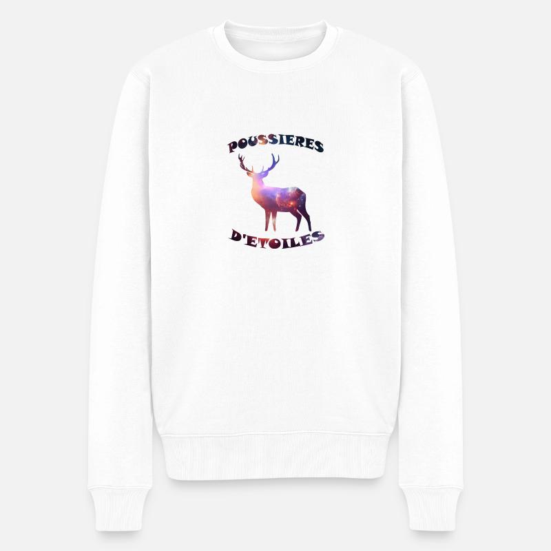 cerf poussières d étoiles - Pull Premium bio Homme - blanc