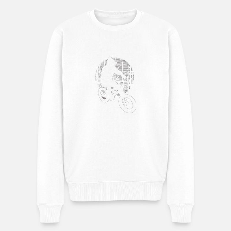 Fahrrad - Männer Premium Bio Pullover - Weiß