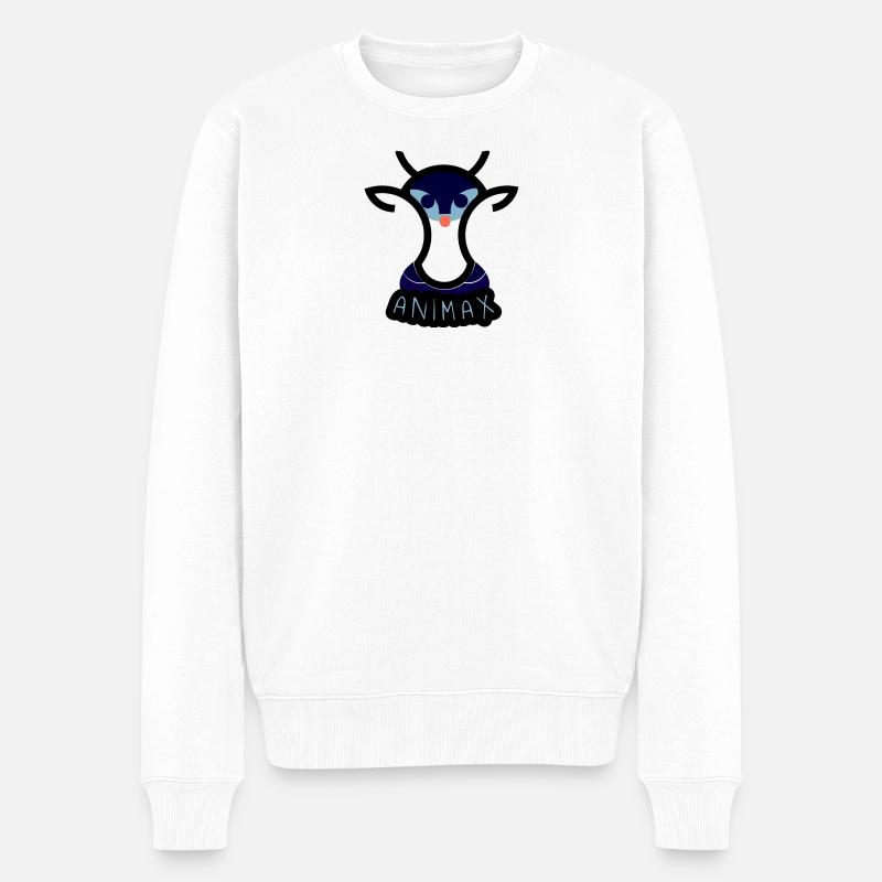 Blue Fox Animax Gesicht - Männer Premium Bio Pullover - Weiß