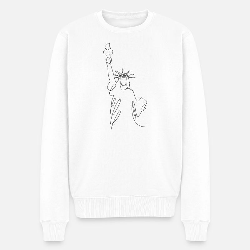Freiheitsstatue Illustration Skizze - Männer Premium Bio Pullover - Weiß