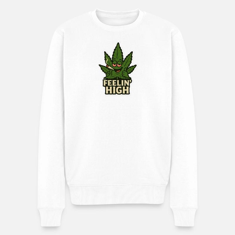 Se sentir haute feuille - Pull Premium bio Homme - blanc