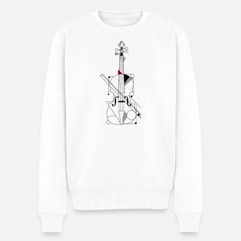 Geige - Männer Premium Bio Pullover - Weiß