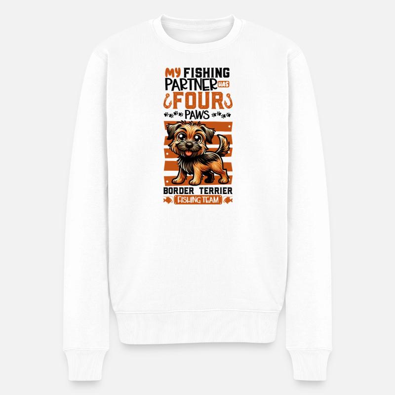 Pêche et Boston Terriers - Pull Premium bio Homme - blanc