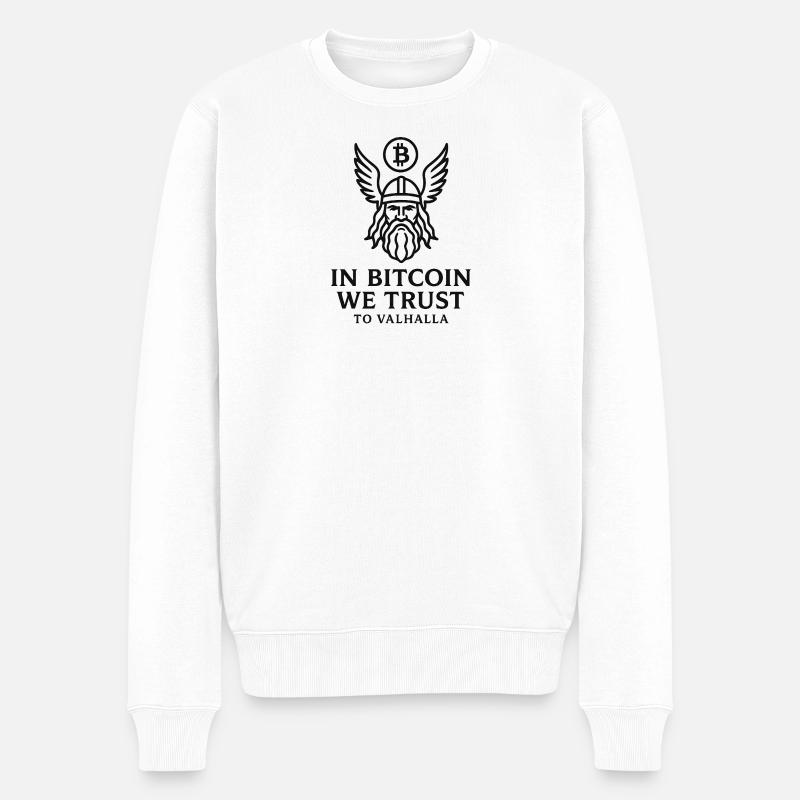 Bitcoin Valhalla - Männer Premium Bio Pullover - Weiß