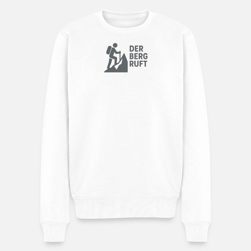 Der Berg ruft - Männer Premium Bio Pullover - Weiß