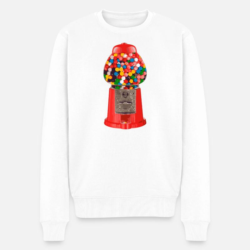 Kaugummi-Automat - Männer Premium Bio Pullover - Weiß