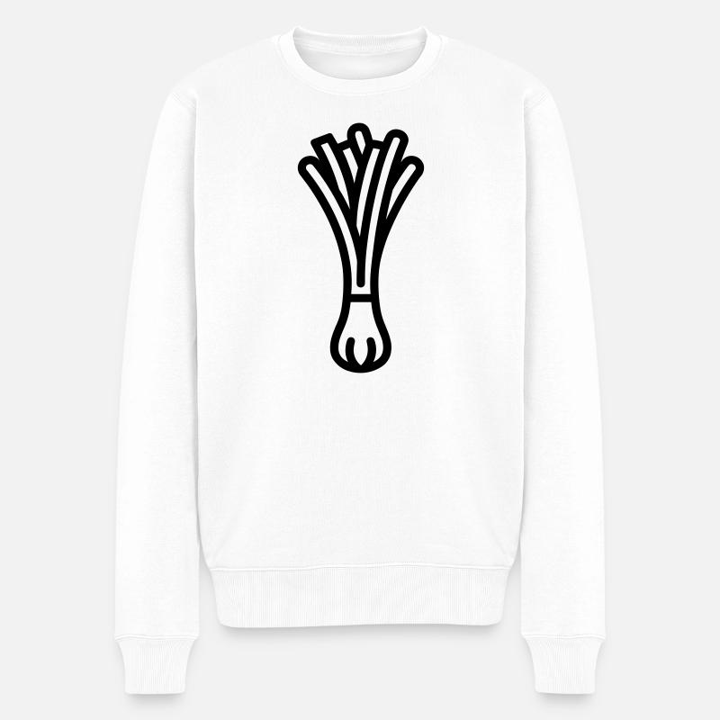 Lauch - Männer Premium Bio Pullover - Weiß