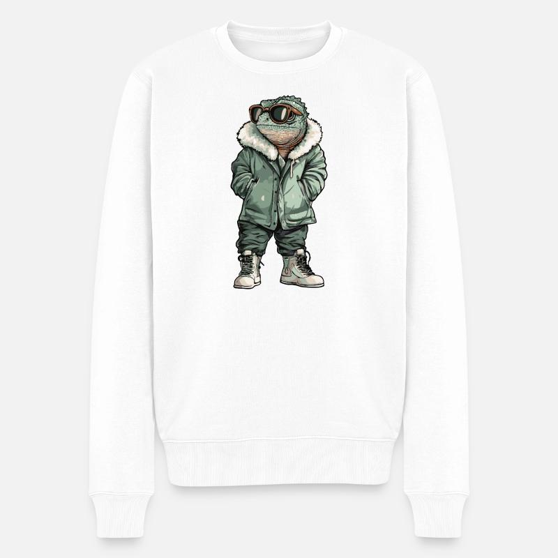 Chameleon Cool Winter - Männer Premium Bio Pullover - Weiß